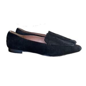 Linea Paolo-Black Suede Loafers-Square Toe-Slip On-Flats-Fall Chic-Women's-7M‎